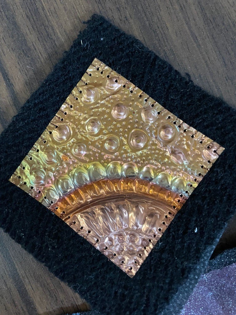 Stitched copper sample