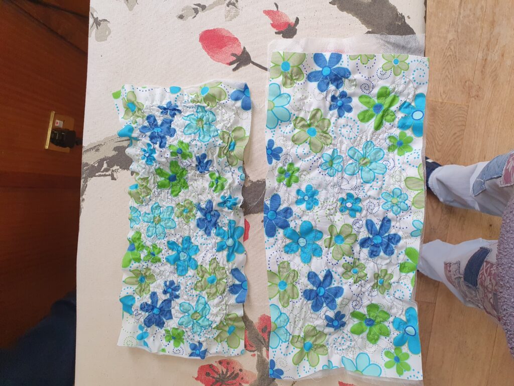 Heated fabric for texture - before and after heating